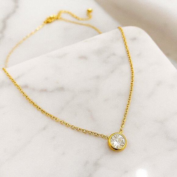 "Holden" 18K Silver OR Gold Pendant Necklace - Picture 2 of 2